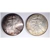 Image 1 : 2 - 1996 AMERICAN SILVER EAGLES  CH BU