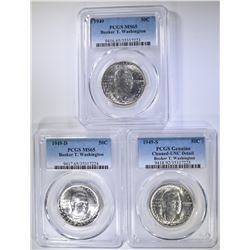 1949 BOOKER T WASHINGTON HALF DOLLAR GRADED SET