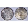 Image 1 : SILVER DOLLARS CH BU: 1923-S PEACE & 1897-S MORGAN