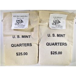2 - MINT SEALED STATE QTR BAGS: