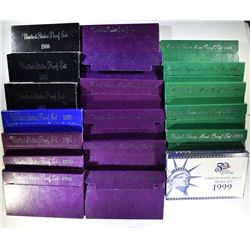 PROOF SETS of the 1980's & 90's ( 19 SETS)