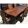 Image 2 : 11 PC MAHOGANY FINISH DINING ROOM SUIT - TABLE/ 2 LEAFS/6 CHAIRS/BUFFET & HUTCH
