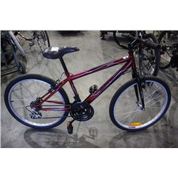 RED HUFFY GRANITE 18 SPEED MOUNTAIN BIKE WITH HI TEN STEEL FRAME