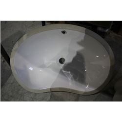 VALLEY ACRYLIC UNDER MOUNT PORCELAIN FRONT OVERFLOW BASIN SINK 24 X 16 X 7.5" - WHITE (IN BOX)