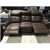 Image 2 : 2 PC BROWN MICROFIBER UPHOLSTERED RECLINING SOFA & LOVESEAT SET