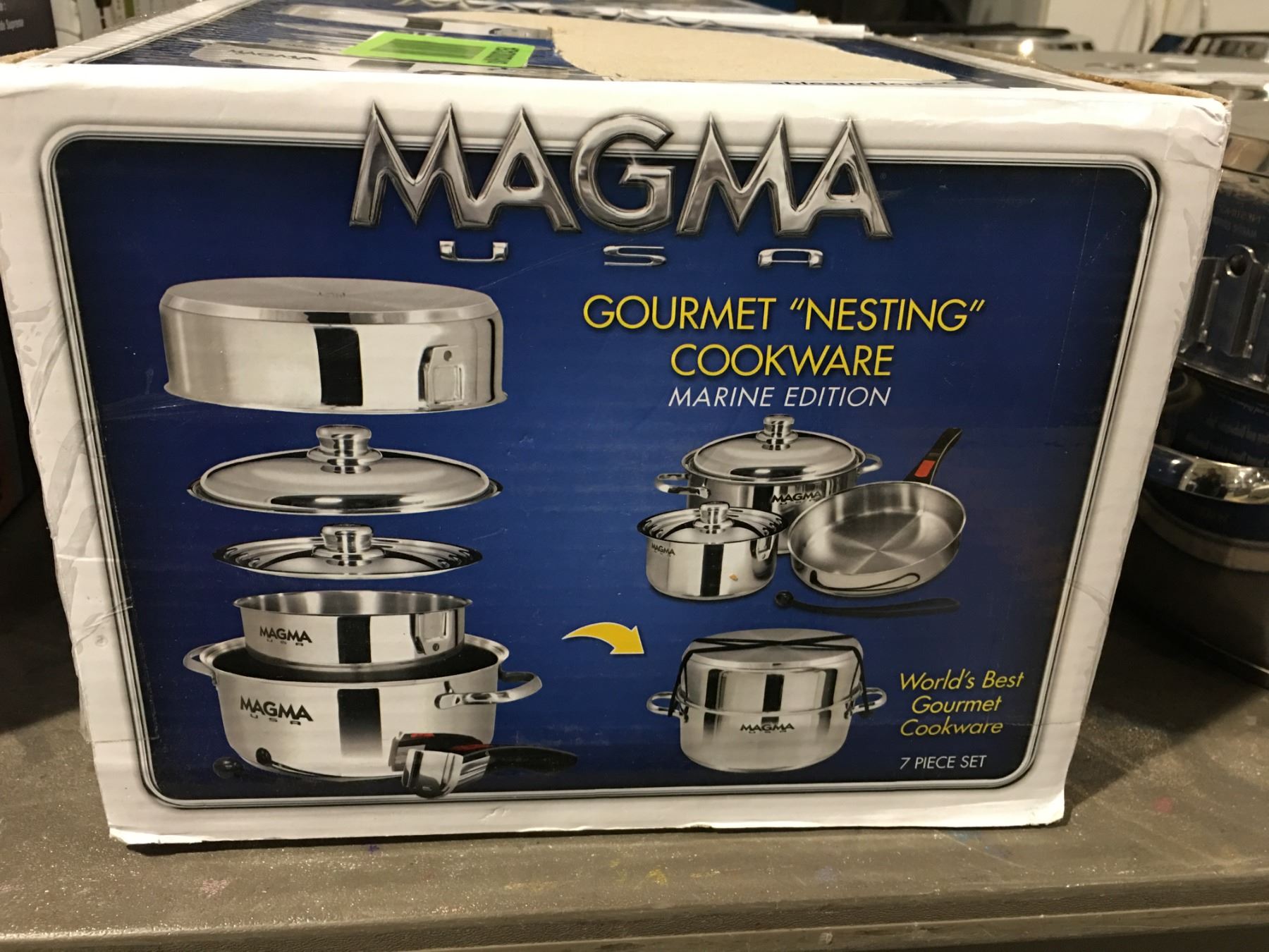 Stackable Nesting Cookware MAGMA USA GOURMET NESTING COOKWARE SET MARINE EDITION - Able Auctions