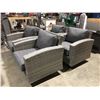 Image 2 : SET OF 4 TWO TONE GREY SWIVEL SPRING ROCKER PATIO LOUNGE CHAIRS