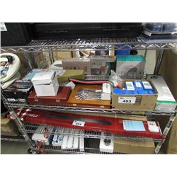 PRECISION TWIST DRILL BITS, BOX OF HUANQIUS, BEARING RACE PUNCH SET, WOOD CHISEL SET, T-HANDLE HEX