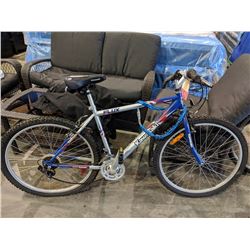 BLUE/SILVER/RED KAWASAKI FLIX 18-SPEED MOUNTAIN BIKE