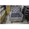 Image 1 : GREY BUTTON BACK ARM CHAIR