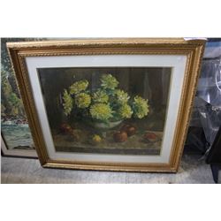 LARGE "FLOWERS" FRAMED PAINTING