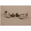 Image 2 : PINK TOURMALINE (RUBELLITE) EARRINGS, ROUND BRILLIANT CUT SET IN HEAVY STERLING MOUNTS, VERY BRIGHT
