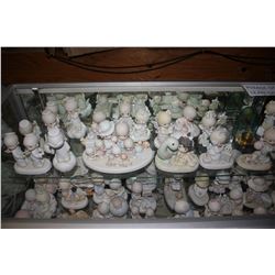 LARGE SHELF LOT OF ASSORTED ENESCO PRECIOUS MOMENTS COLLECTABLE FIGURINES