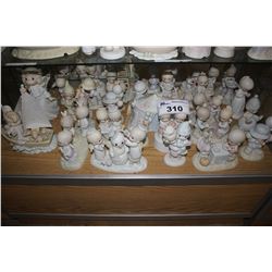 LARGE SHELF LOT OF ASSORTED ENESCO PRECIOUS MOMENTS COLLECTABLE FIGURINES