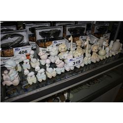LARGE SHELF LOT OF ASSORTED ENESCO PRECIOUS MOMENTS COLLECTABLE FIGURINES