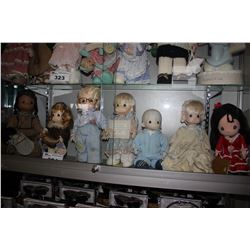 SHELF LOT OF ASSORTED COLLECTABLE DOLLS