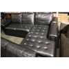 Image 2 : BLACK LEATHER LAZBOY SECTIONAL
