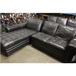 BLACK LEATHER LAZBOY SECTIONAL