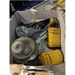BOX OF ANTIQUE FIRE EXTINGUISHERS