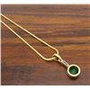 Image 5 : 14KT Yellow Gold Emerald and Diamond Pendant with Chain