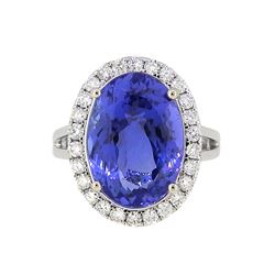 18KT White Gold 9.70ct Tanzanite and Diamond Ring