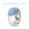 Image 2 : 14KT White Gold 4.05ctw Turquoise and Diamond Ring
