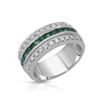 Image 1 : 18KT White Gold 0.88ctw Emerald and Diamond Ring