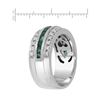 Image 2 : 18KT White Gold 0.88ctw Emerald and Diamond Ring