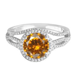 14KT White Gold 8.51ct Citrine and Diamond Ring