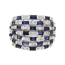 14KT White Gold 2.23ctw Blue Sapphire and Diamond Ring