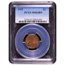 1913 Lincoln Cent PCGS MS63BN