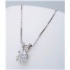Image 2 : 14KT White Gold 0.62ct Diamond Pendant with Chain