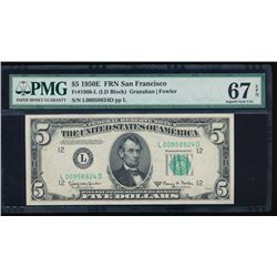 1950E $5 San Francisco Federal Reserve Note PMG 67EPQ