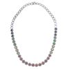 Image 1 : 14KT White Gold 4.00ctw Multi Color Sapphire and Diamond Necklace