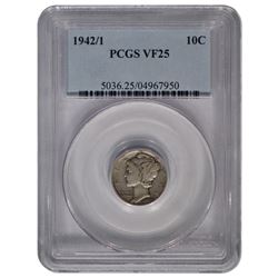 1942/1 Mercury Dime PCGS VF-25