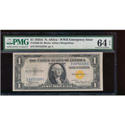 1935A $1 North Africa Silver Certificate PMG 64PPQ