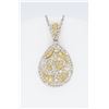 Image 1 : 18KT Two Tone Gold 0.80ctw Diamond Pendant with Chain