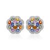 Image 1 : 14KT White Gold 10.92ctw Multi Color Sapphire and Diamond Earrings