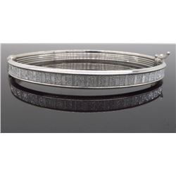 Sterling Silver Glitter Bangle Bracelet