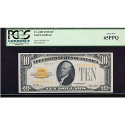 1928 $10 Gold Certificate PCGS 65PPQ