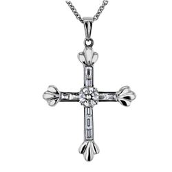 14KT White Gold 0.58ctw Diamond Pendant with Chain