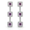 Image 1 : 14KT White Gold 1.00ctw Ruby and Diamond Earrings