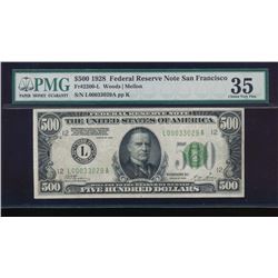 1928 $500 San Francisco Federal Reserve Note PMG 35