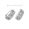 Image 2 : 14KT White Gold 1.15ctw Multi Color Sapphire and Diamond Earrings