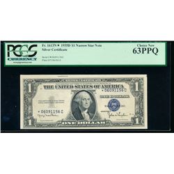 1935D $1 Silver Certificate Star Note PCGS 63PPQ