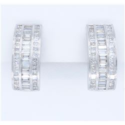 18KT White Gold 4.00ctw Diamond Earrings