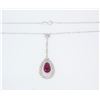 Image 4 : 14KT White Gold 2.43ct Pink Tourmaline and Diamond Pendant with Chain