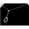 Image 6 : 14KT White Gold 2.43ct Pink Tourmaline and Diamond Pendant with Chain