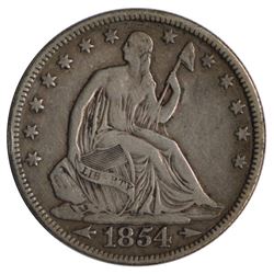 1854 Seated Liberty Half Dollar Coin