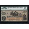 Image 1 : 1862-63 $100 Confederate States of America Note PMG 63